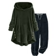 thumbnail image 5 of Kaemgyyd Women's Fuzzy Fleece Sets Sherpa Lined Long Sweatshirt Warm Hooded Pullover Plush Pants Set 2 Piece Outfit Winter Sleepwear, 5 of 6