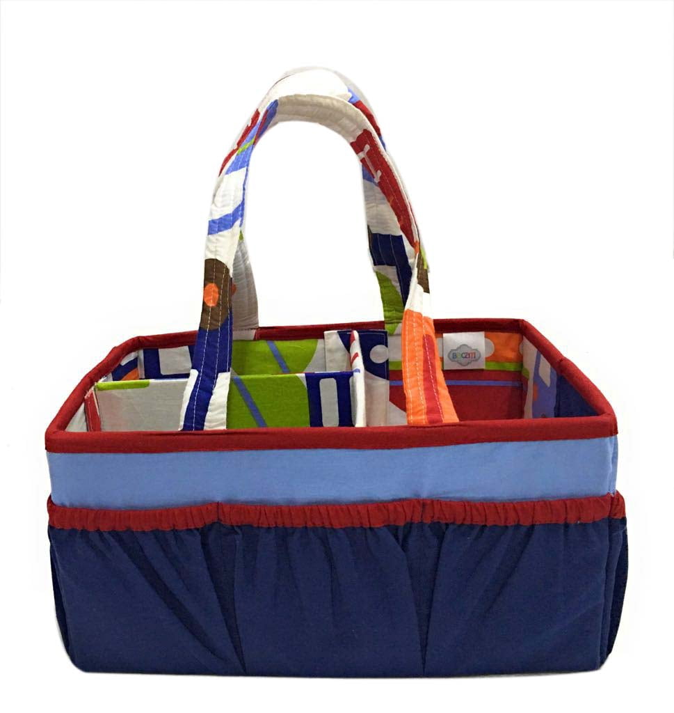 Bacati - Nursery Storage Caddy Transportation Blue/Navy/Orange/Red/Green Boys