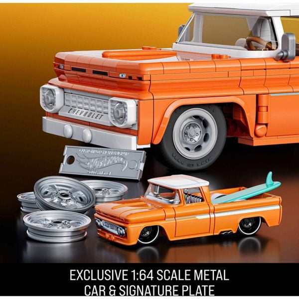 Mattel Brick Shop Hot Wheels Custom 62 Chevy Pickup Building Toy