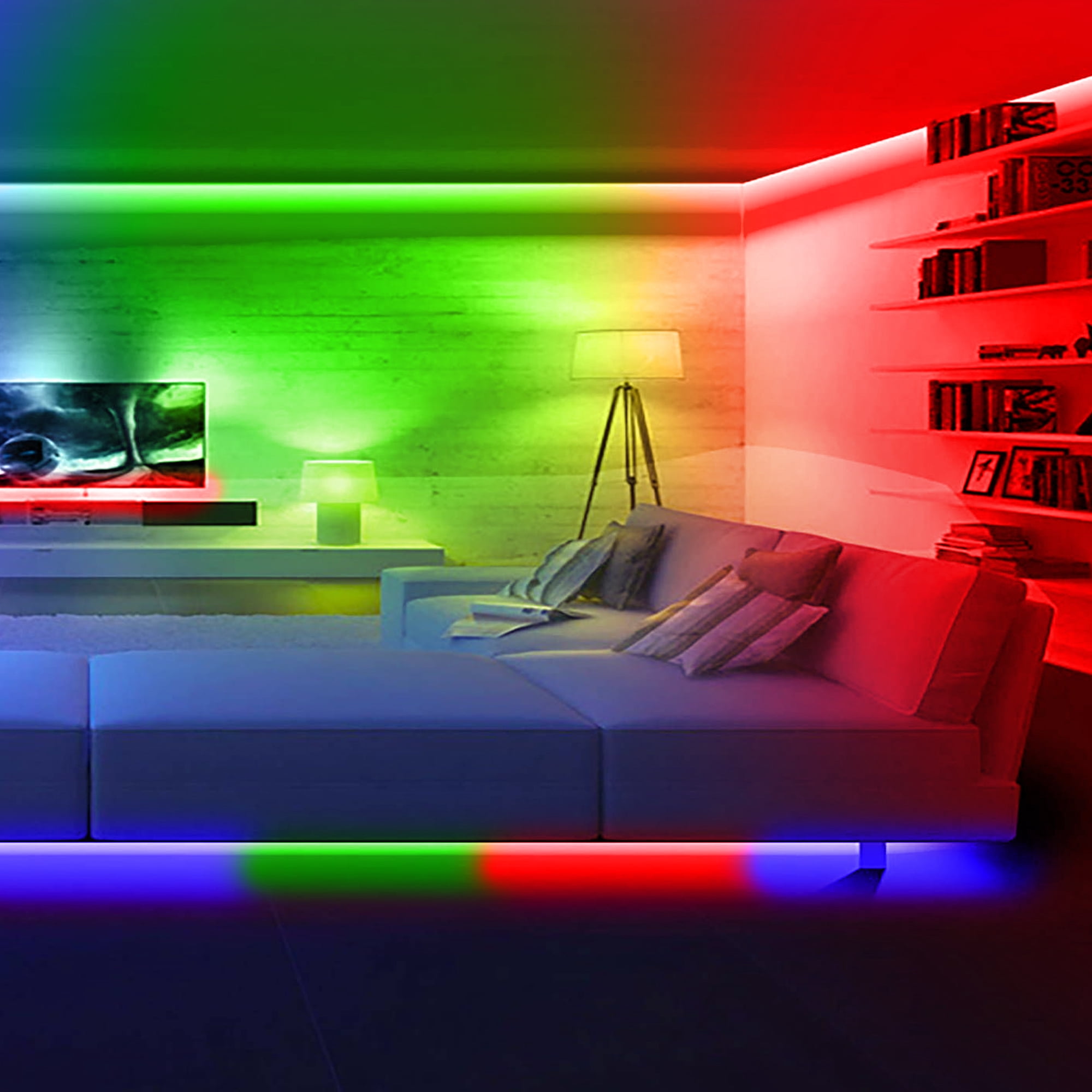 Xtreme Lit 3.2ft RGB Color-Changing Flow LED Strip Lights, Flashing Modes, Device Backlighting, Indoor
