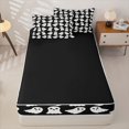 thumbnail image 3 of Feelyou Cute Ghost Silhouette Zipper Full Size Comforter Sets with Fitted Sheet and 2 Pillowcases, Kawaii Halloween Theme Zipper Bedding Set, Black Reversible, 4-Piece, 3 of 6