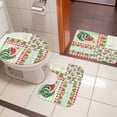 thumbnail image 5 of Summer Watermelon Bathroom Rugs Set Rustic Flowers Fruit Non Slip Absorbent Soft Bath Mats 3 Piece Set with Bathroom Rug, U-Shaped Floor Mat, Toilet Seat Cover Large Size, 5 of 9