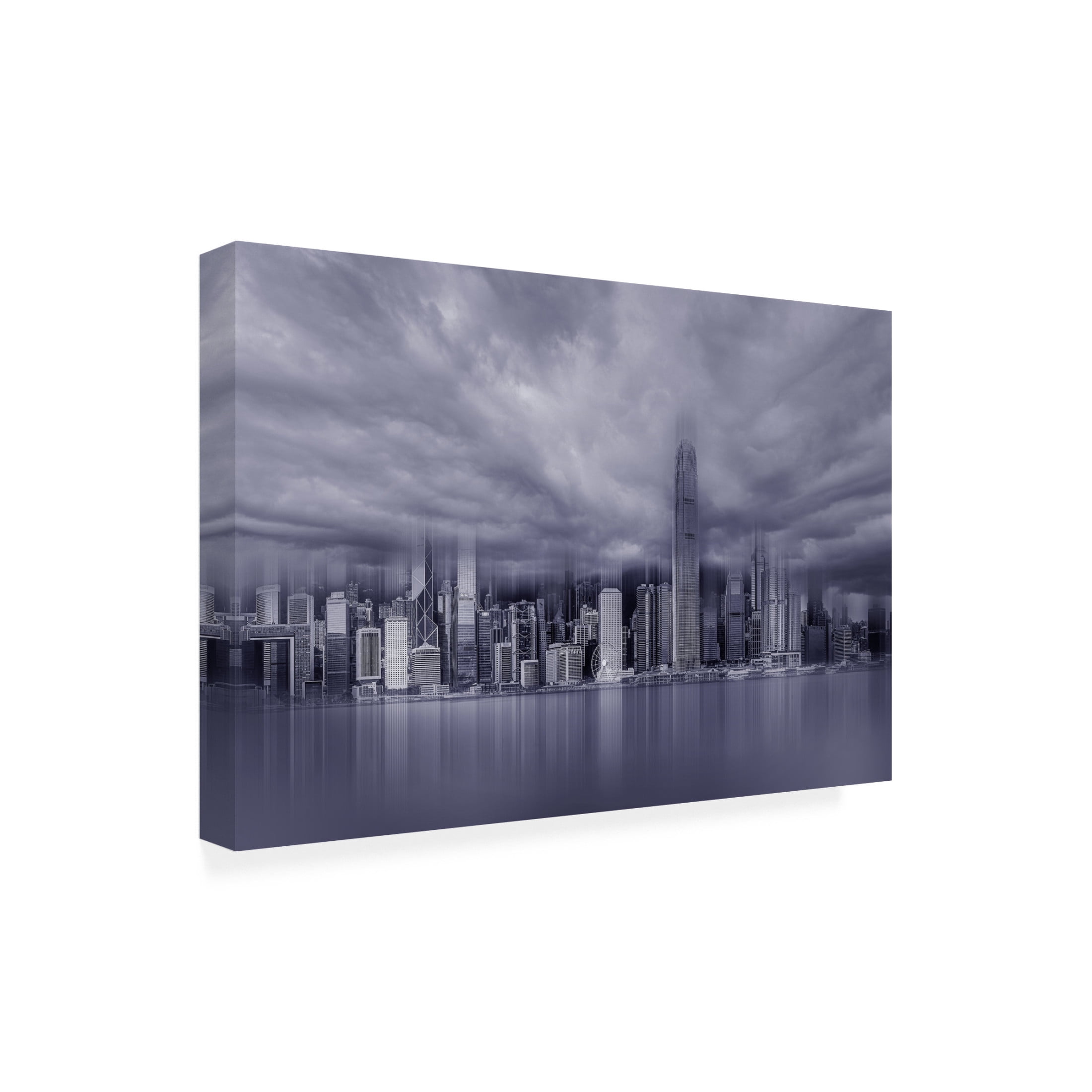Trademark Fine Art Weihong Liu A View Of Victoria Harbor In Hongkong Canvas Wall Art