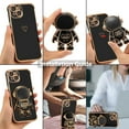 thumbnail image 6 of for iPhone 14 Plus Case Cute 6D Astronaut Case with Stand Function Luxury Plating Case Cover Slim Fit Soft TPU Shockproof Bumper Protective Electroplated Case for Girls Boys,6.7 inch,Black, 6 of 12