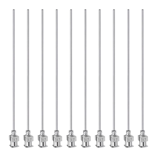 Uxcell 10 Pcs Aiguilles Distributrices en Acier Inoxydable 17G, Tube à Colle 4 Pouces Pointe Émoussée
