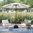 thumbnail image 5 of Patio Umbrella, 9-Feet Outdoor Table Market Umbrella with 8 Ribs and Push Button Tilt and Crank, for Garden Beach Deck， Cream Wihte, 5 of 8