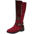 thumbnail image 2 of Yeahitch Women Boots Mid Calf Zippers Women's Boots Round Toe Chunky Heel Warm Comfortable Tall Boots, 2 of 8
