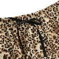thumbnail image 3 of XIAONU Womens Pajamas Set Lace Leopard Print Elegant Loungewear Set Loose Fit Spaghetti Top And Elastic Waist Shorts Sleepwear, 3 of 5