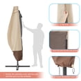 thumbnail image 5 of CHYVARY 9–11' Offset cantilever Umbrella Covers with Zipper and Pole, Waterproof 600D Anti-UV Hanging Offset Parasol Large Covers,Khaki&Brown, 5 of 6