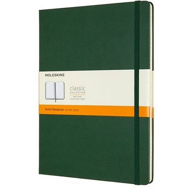 Moleskine Notebook, Extra Large, Ruled, Myrtle Green, Hard Cover (7.5 x