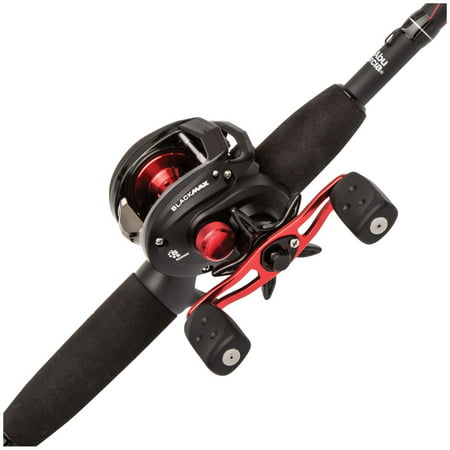 Abu Garcia Black Max Low Profile Baitcast Reel and Fishing Rod (Best Bass Fishing Pole And Reel)