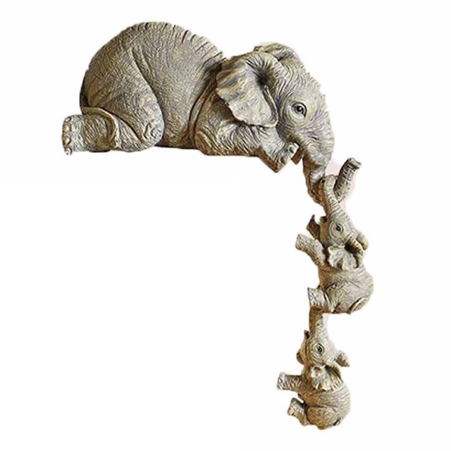 1 Uds. Adorno de resina de elefante de amor maternal, espuma de poliestireno más embalaje de cartón