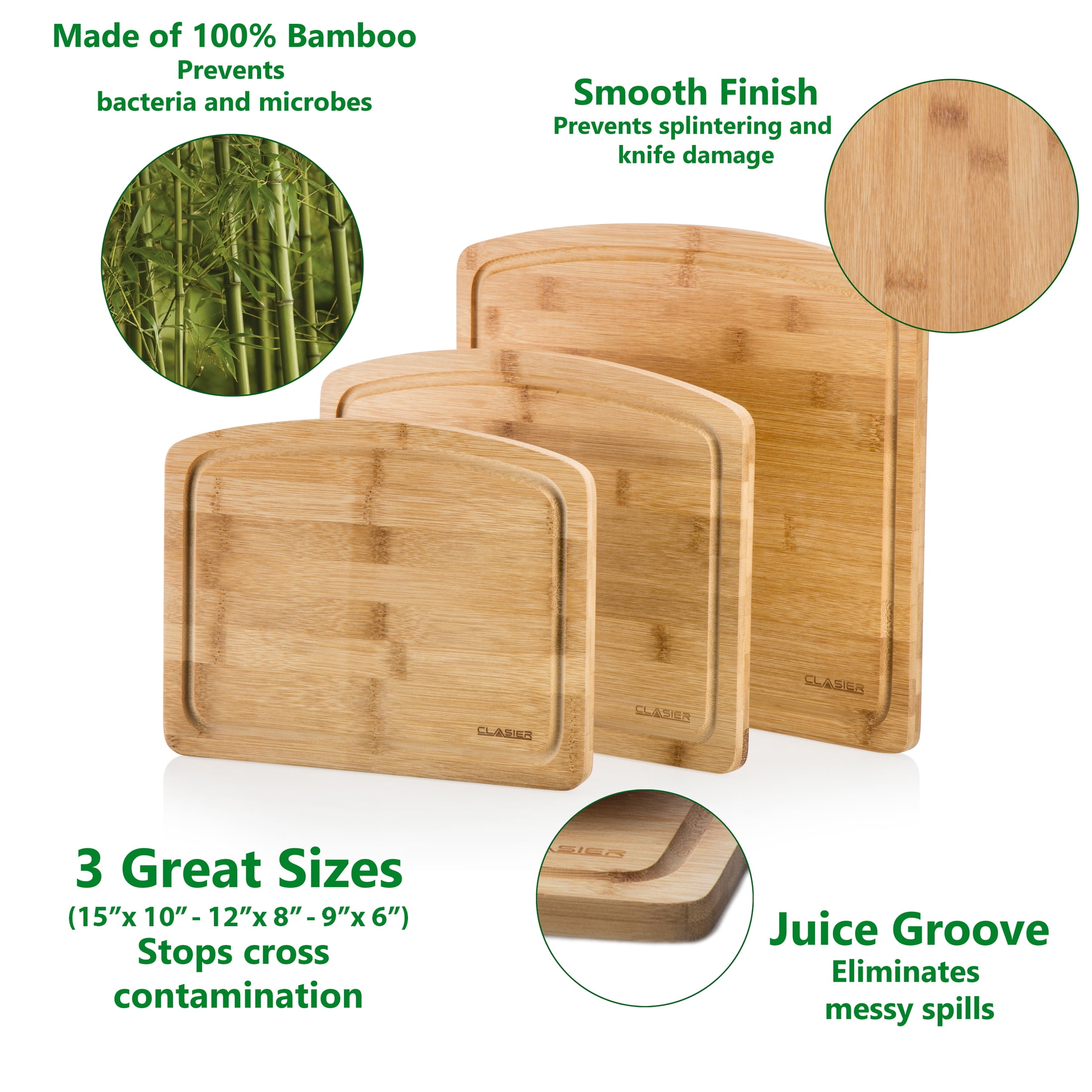 Easy-to-Clean Bamboo Wood Cutting Board with set of 6 Color-Coded Flex –  Cooler Kitchen