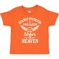 thumbnail image 3 of Inktastic Handpicked for Earth by My Sister in Heaven with Angel Wings Boys or Girls Toddler T-Shirt, 3 of 5