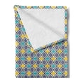 thumbnail image 2 of Trellis Soft Flannel Fleece Throw Blanket, Victorian Baroque Pattern in Vibrant Colors Aged Dated Design, Cozy Plush for Indoor and Outdoor Use, 50" x 60", Purple Yellow Sky Blue, by Ambesonne, 2 of 5