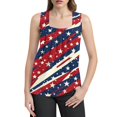 thumbnail image 3 of Women's Patriotic American Flag Tank Top Sleeveless Casual Summer Shirt for Independence Day & Everyday Wear Watermelon Red XXL, 3 of 4