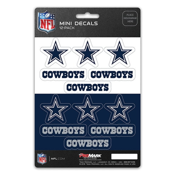 Fanmats 61118 Dallas Cowboys 12-Pack Mini Decal Set