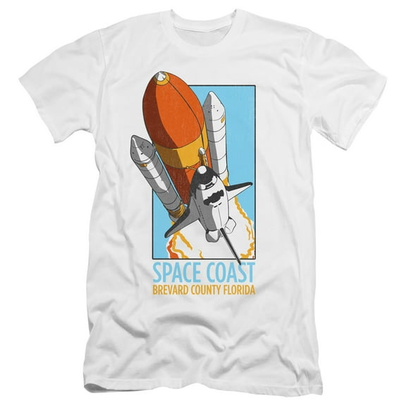 Nasa Space Coast Premium Adult 30/1 T-Shirt White