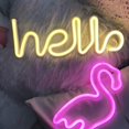 thumbnail image 2 of Neon Word Sign Neon Letter Light Art Led Lumire Dcorative, Enseigne De Chapiteau De Nol/dcoration Murale, Fte D'anniversaire, Chambre D'enfant, Salon. Afortunado Sencillez, 2 of 5