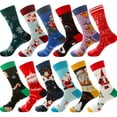 thumbnail image 4 of Mens Christmas Socks Size 39-46,Cotton Crew Socks Funny Holiday Socks Xmas Dress Socks, 4 of 10