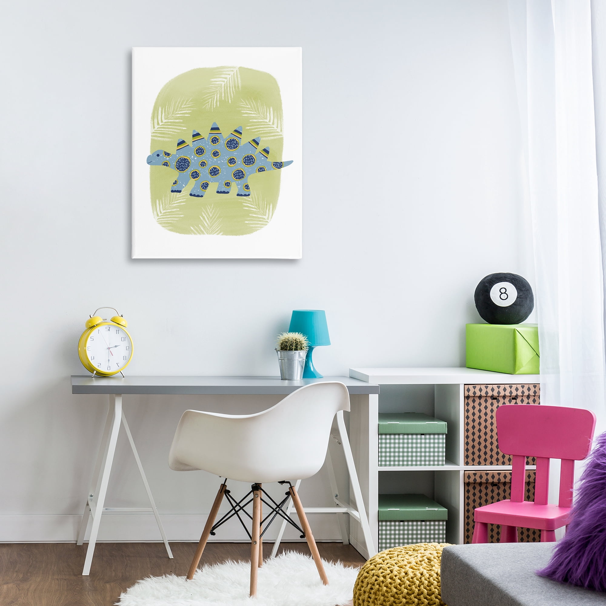Stupell Industries Stegosaurus with Leaves Animals & Insects Painting Gallery Wrapped Canvas Art Print Wall Art, 30 x 40
