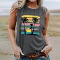 thumbnail image 3 of tklpehg Tank Tops Women Going Out Tops Lightweight Loose Blouses Vintage Fashion Printed Graphic Tee Sleeveless Tee Shirt Casual Summer Crewneck Basic Tank Tops Tshirt (Dark Gray,L), 3 of 5