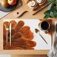 thumbnail image 2 of Burnt Orange Placemats Set of 12, Sparkle Gold Stained Floral Flower Art Placemats for Dining Table, Place Mats for Kitchen Tabletop, Waterproof Wipeable Dining Table Mats Set, 2 of 9