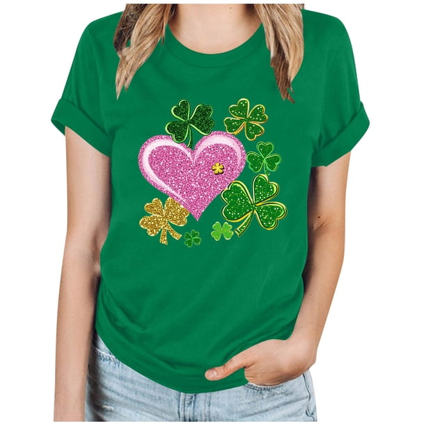 Camisetas de Manga Corta para las Mujeres de Moda Imprimir Cuello Redondo Camiseta, Mezcla de Poliéster Ligero para Primavera Verano Otoño