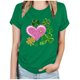 thumbnail image 1 of Camisetas de Manga Corta para las Mujeres de Moda Imprimir Cuello Redondo Camiseta, Mezcla de Poliéster Ligero para Primavera Verano Otoño, 1 of 8