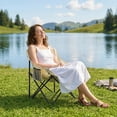thumbnail image 2 of Outsunny Lightweight Camping Chair for Adults with Carry Bag Side Pocket, 2 of 10