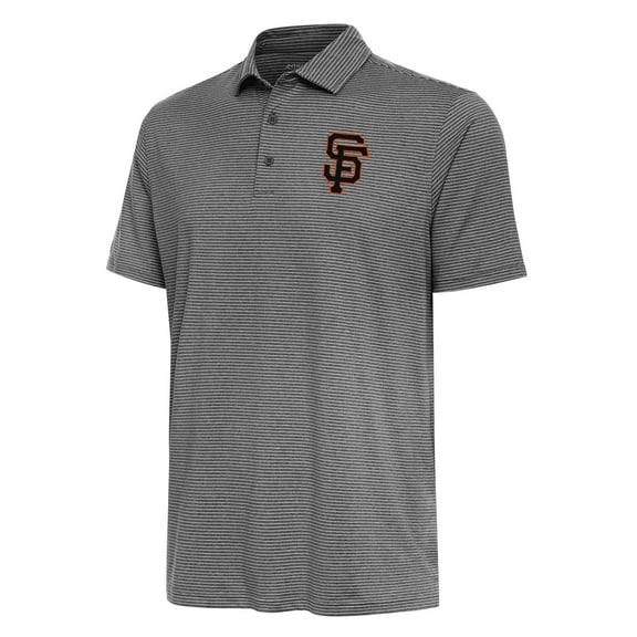 Men's Antigua  Heather Black San Francisco Giants Scheme Polo