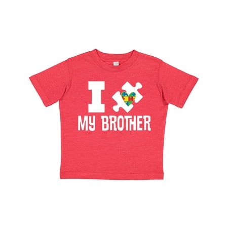 

Inktastic Autism I Love My Brother Awareness Support Gift Toddler Boy or Toddler Girl T-Shirt