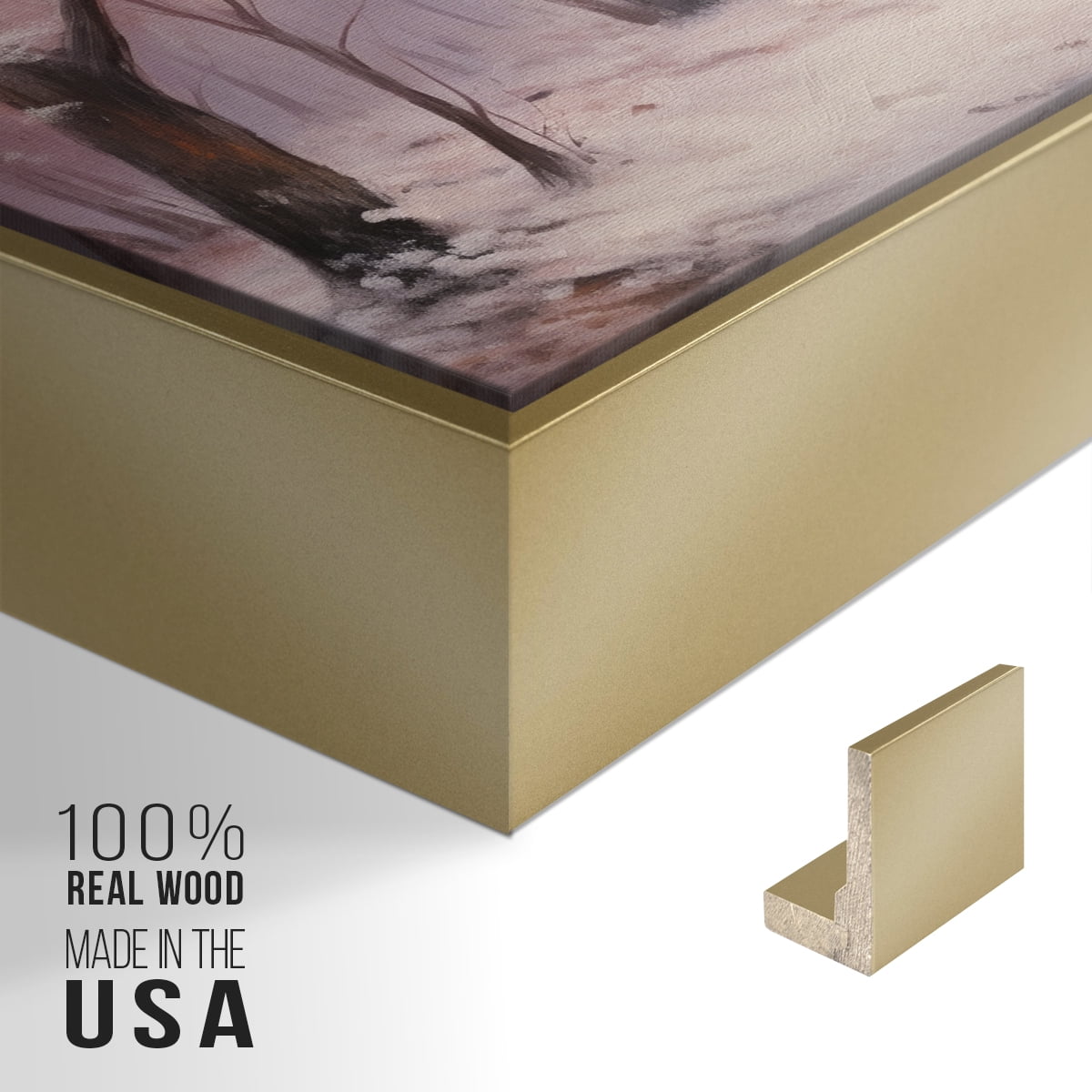 Vintage Landscape-CXCVI By Wexford Home Framed in Gold Wood Gallery Wrapped Canvas 17 in. x 25 in.