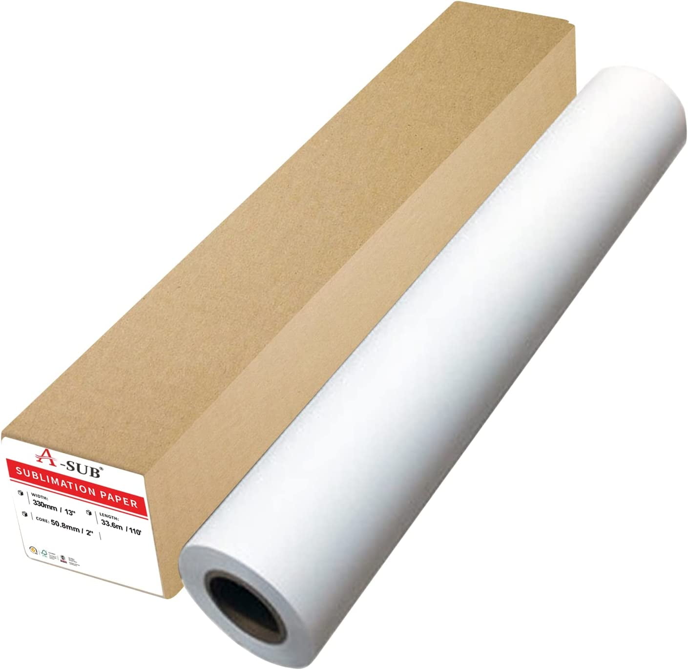 Asub Sublimation Transfer Paper Rolls 13 inch x300 Feet 2 Inch Core