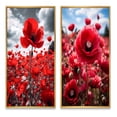 thumbnail image 2 of Designart "Flower landscape Scarlet Euphony I" Flower Field Framed Wall Art Set Of 2 - Red Floral Framed Wall Art Set Of 2, 2 of 7