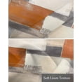 thumbnail image 6 of Burnt Orange Grey Kitchen Valances for Windows Farmhouse Linen Window Valance Curtain for Living Room Window Treatment Modern Abstract Oil Painting Valance Rod Pocket Topper Drape, 42 x 18 Inch, 6 of 6