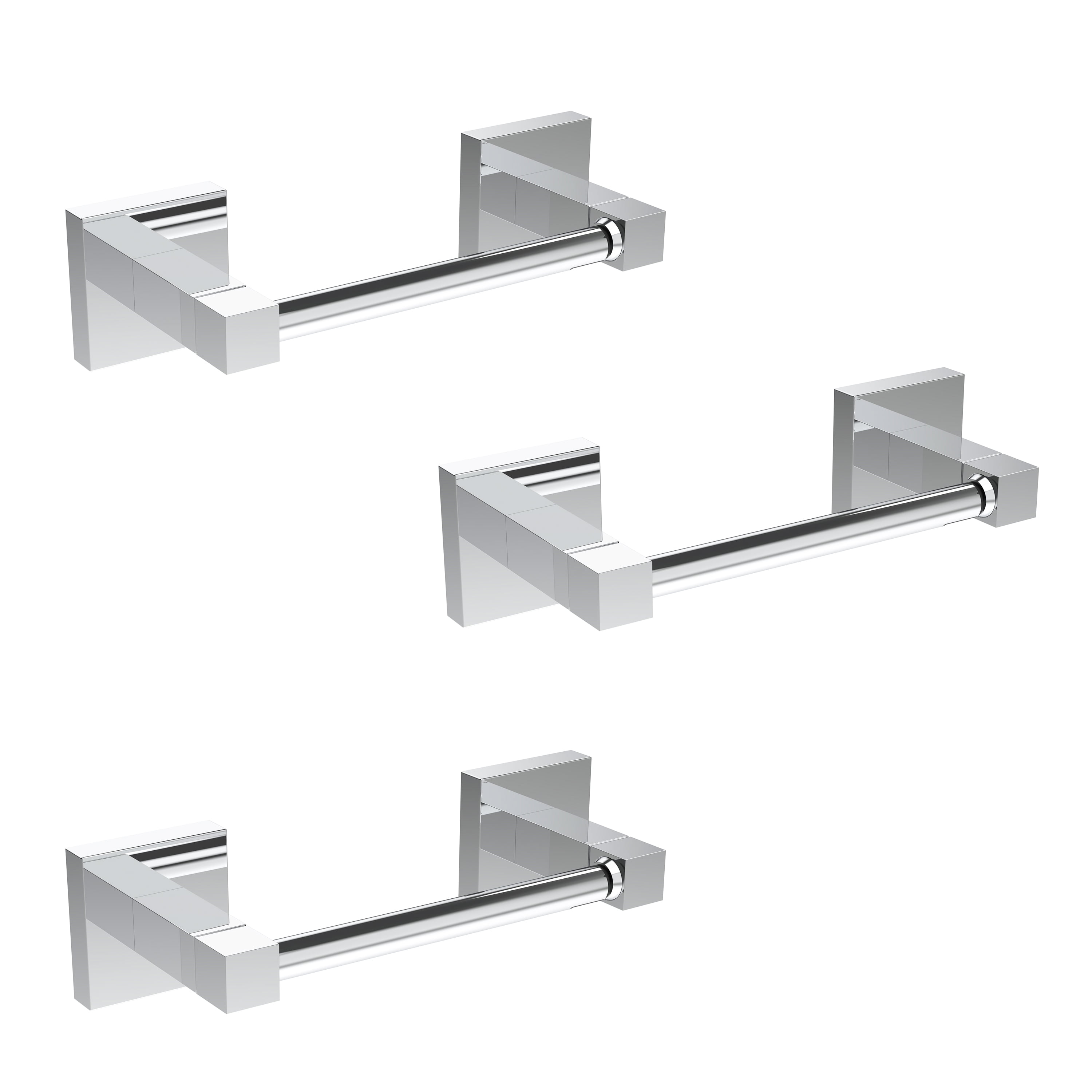 3-Pack Double Post Pivoting Modern Square Toilet Paper Holder by RUACQ ...