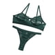 thumbnail image 4 of Encaje sexy conjunto de ropa interior sujetador ropa interior regalo para mujer, verde oscuro, M 2 piezas Sweethay XX000054-27, 4 of 7