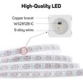 thumbnail image 3 of WS2812E Individual Direccionable ECO RGB 5050SMD Cables de aleación 5m 60Pixels/m 300Pixeles Flexible White PCB Dream Color LED Pixel Strip IP67 Proyectos de bricolaje a prueba de agua DC5V esquí esquí Gafas de esquí, 3 of 5