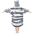 thumbnail image 2 of FORMRS Wearable Blanket Hoodie with Sleeves for Kids Cozy Flannel Sweatshirt, Light Sharks, 2 of 7