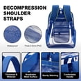 thumbnail image 5 of DAKIMOE Clear Backpack for School - 17 inch Large Heavy Duty Stadium Approved Clear Bookbag, See Through PVC Transparent Backpacks for Travel College Work, Blue, 5 of 8