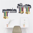 thumbnail image 5 of Estante de pared con marco de metal, decoración de pared para dormitorio, colgador de medallas de hierro, estante de medallas de metal, estante de medallas de la serie deportiva, a, 5 of 5
