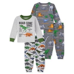 

The Children s Place Baby Boy & Toddler Boy Long Sleeve and Long Leg Pant Tight Fitting Cotton 4 Pc Sleepwear Set Sizes 12 Months-5T