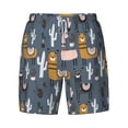 thumbnail image 4 of Lsque Mens Swim Trunks Llama and Cactus Pattern - Bathing Suit Compression Liner - Beach Swim Shorts Swimwear - (S-3XL) - Stretch Quick Dry -XX-Large, 4 of 9