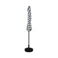 thumbnail image 5 of WestinTrends Lanai 9 Ft Outdoor Patio Half Umbrella with Base Include, Small Grill Deck Porch Balcony Shade Umbrella with Crank, 20 inch Fillable Round Base, Gray/White, 5 of 7