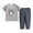 Grey, variant on Tiijoy Little Boys Pajamas Cartoon Print Short Sleeves Top and Pants Homewear, Sizes 5-6