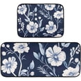 thumbnail image 1 of Flowers Floral Blue Kitchen Mat Set of 2, Non-Slip Kitchen Rug for Floor, Waterproof Sink Carpet for Home, Office, Laundry, 1 of 6