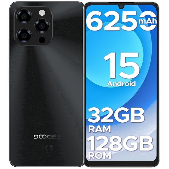 DOOGEE Note 58 Unlocked Cell Phone, 32GB 128GB/2TB TF Expand, 6250mAh Battery, 6.75"HD 90Hz Cellphone, 4G Dual SIM Mobile Smart Phones, Widevine L1/NFC/OTG/Face Unlock