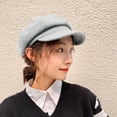 thumbnail image 2 of iHPH7 Painters Cap French Hat Painter Hat Wool Hat Women Hat, Gray One Size, 2 of 9