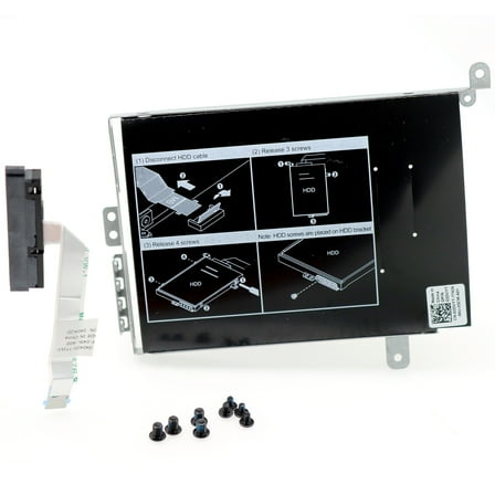 Deal4GO SATA Hard Drive Cable 4DK2D 450.0H704.0011 w/ HDD Caddy Carrier Bracket 2DVYT 02DVYT replacement for Dell G3 3590, G5 5590 P89F